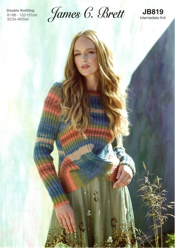 Cottontail Crafts Knitting Pattern JB819 Ladies Sweater in James C